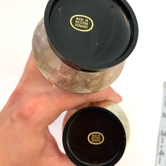 Vintage Salt And Pepper Shakers From West Germany Brushed Finish - Picture 8 of 9